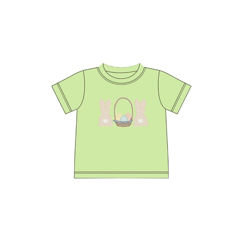 preorder BT1602 Easter Rabbit Egg Green Short Sleeve Boys Top