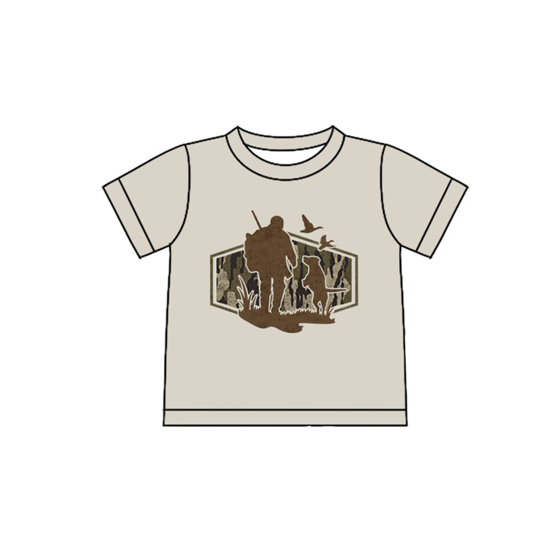 preorder BT1628 Hunting Daddy Mallard Duck Dog Short Sleeve Boys Top