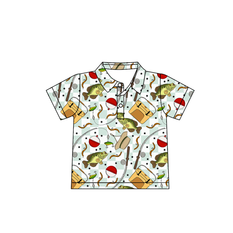 preorder BT1662 Fishing Short Sleeve Boys Top