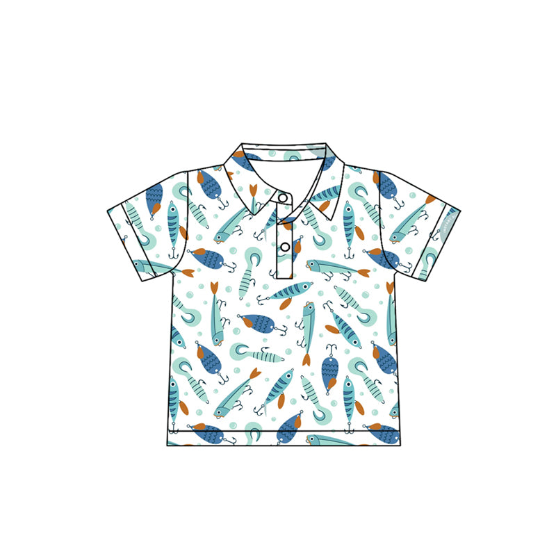 preorder BT1663 Fishing Short Sleeve Boys Top