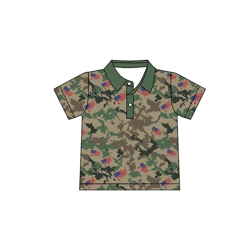 preorder BT1666 July 4th Hunting Camo Short Sleeve Boys Top