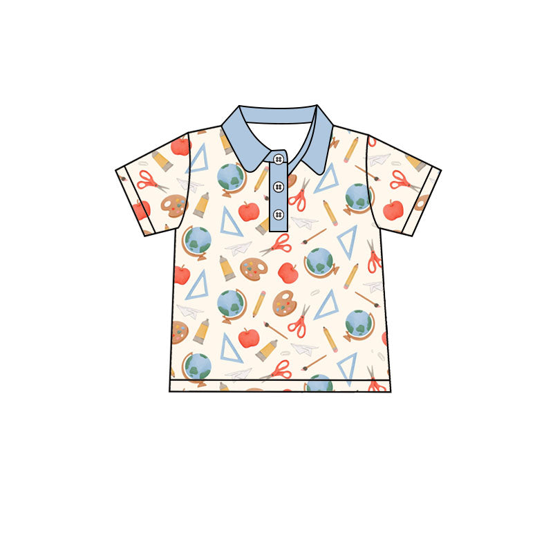 preorder BT1673 Back To School Short Sleeve Boys Top