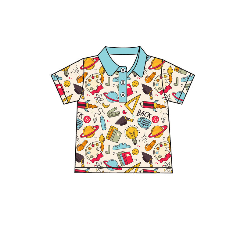 preorder BT1674 Back To School Short Sleeve Boys Top