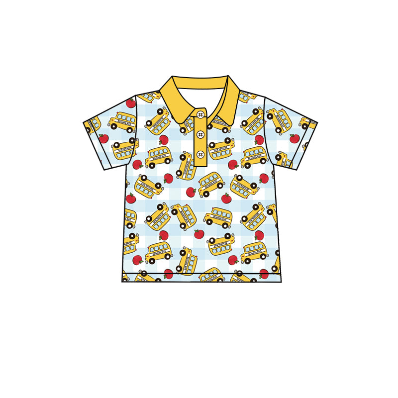 preorder BT1687 Back To School Yellow Short Sleeve Boys Top