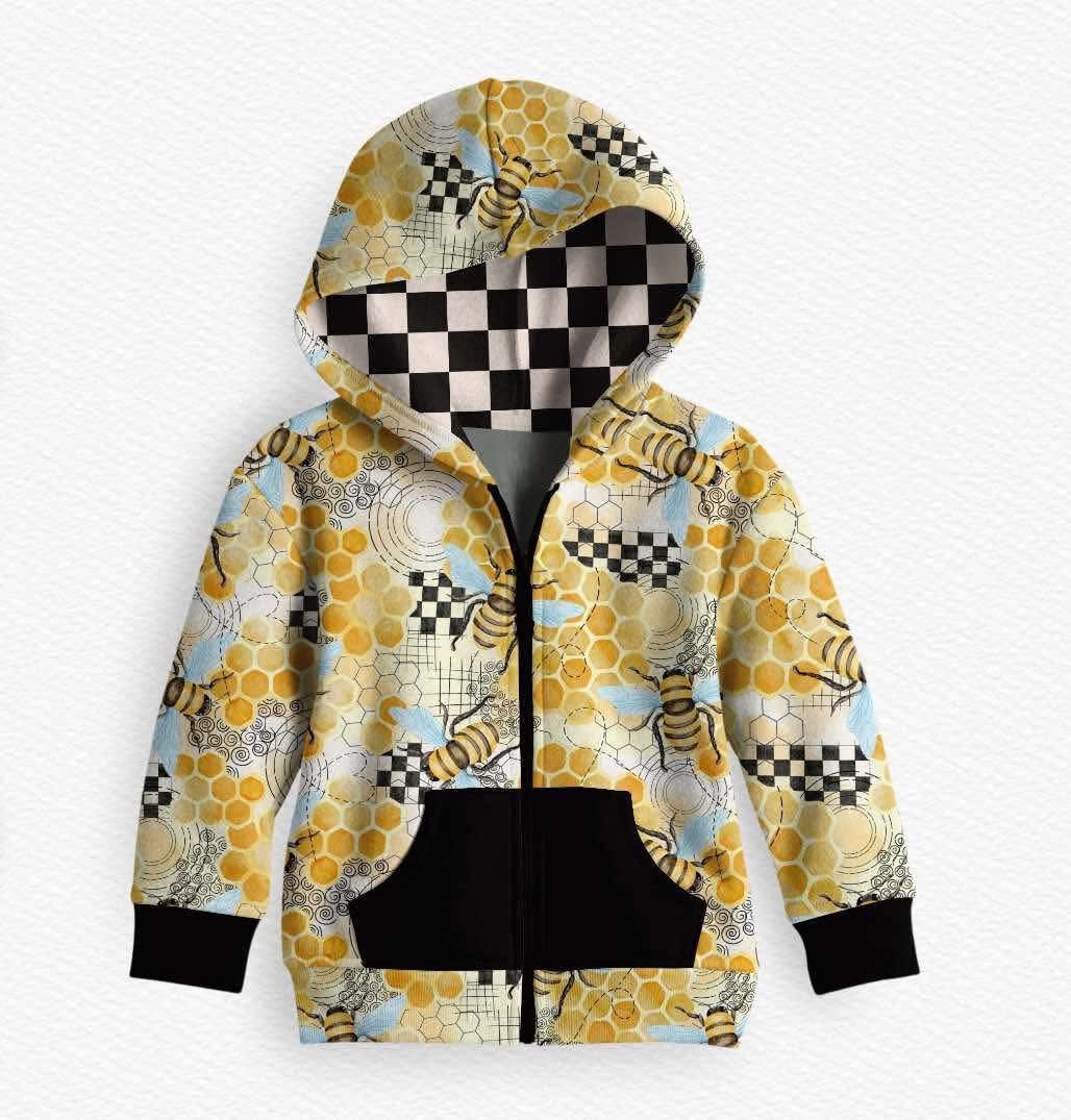 preorder BT1690 Bee Yellow Pocket Hoodie Zipper Boys Coat