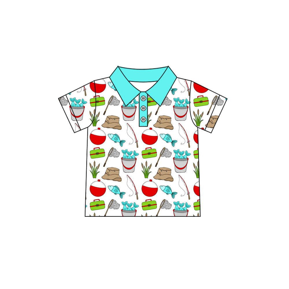 preorder BT1692 Fishing Short Sleeve Boys Top