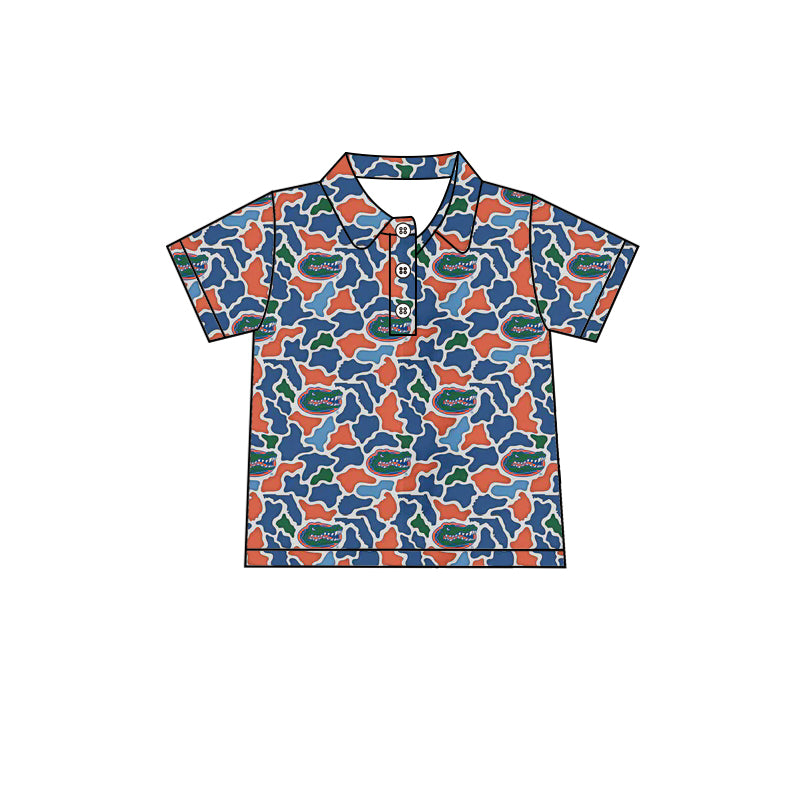 preorder BT1695 Football Item Camo Short Sleeve Boys Top