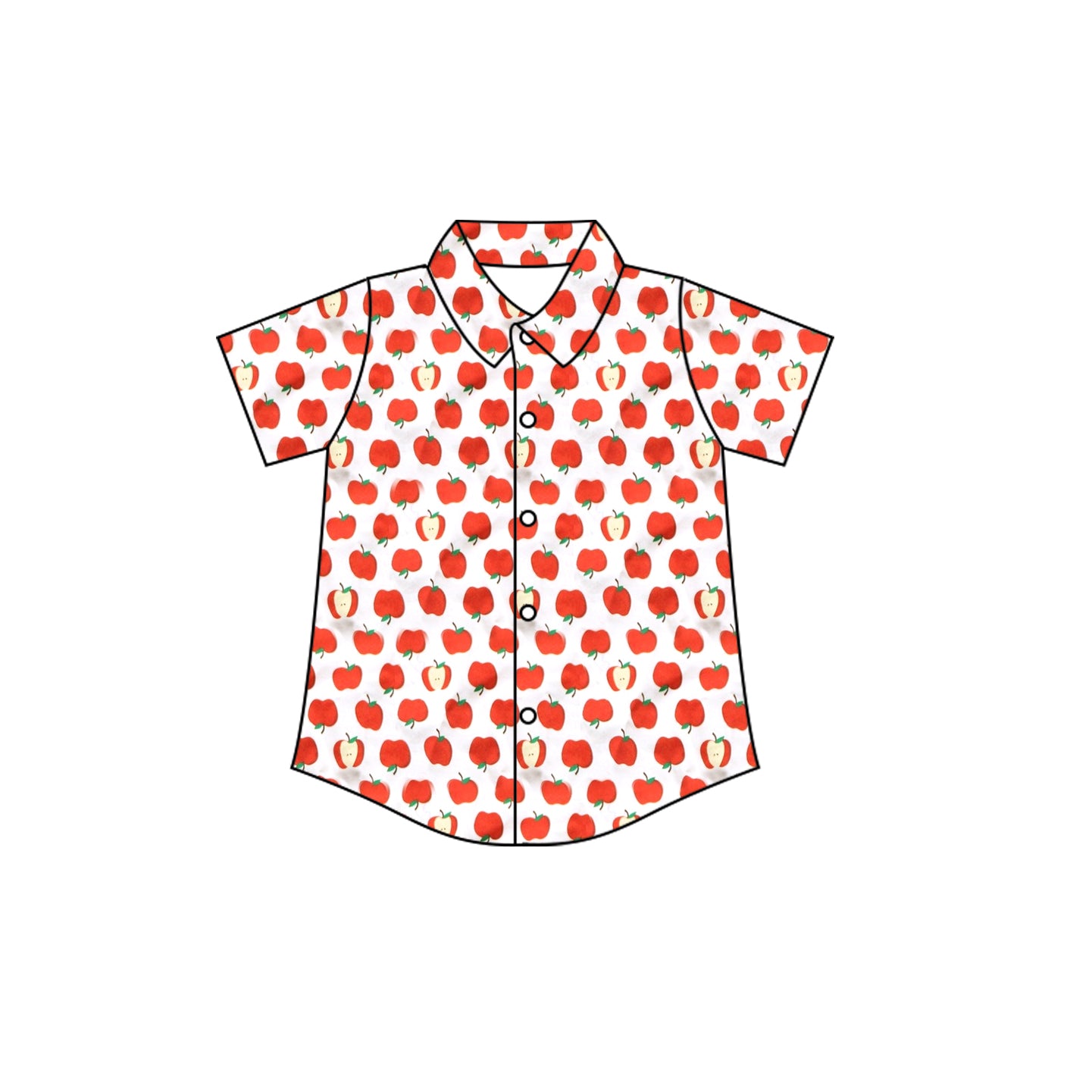 preorder BT1709 Back To School Apple Short Sleeve Boys Top