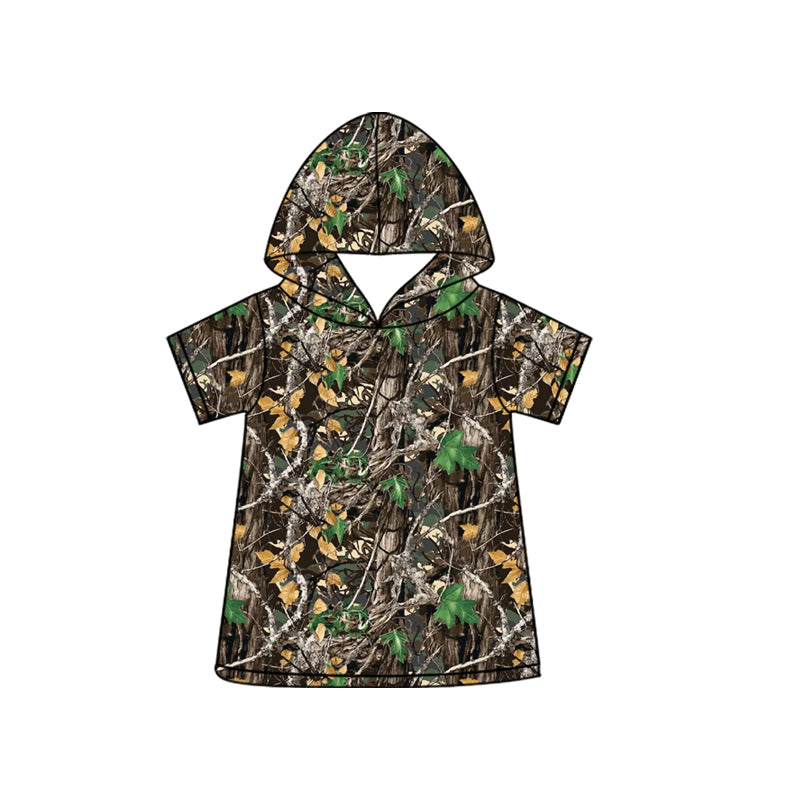 preorder BT1738 Hunting Camo Hoodie Short Sleeve Boys Top