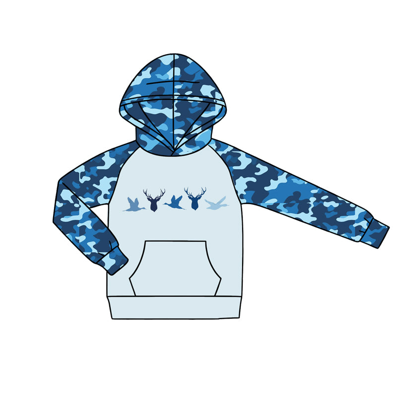 preorder BT1805 Hunting Camo Deer Duck Hoodie Pocket Long Sleeve Boys Pullover
