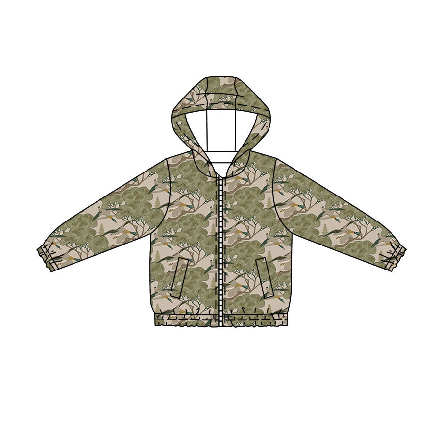 preorder BT1815 Hunting Camo Mallard Duck Zipper Hoodie Long Sleeve Boys Coat