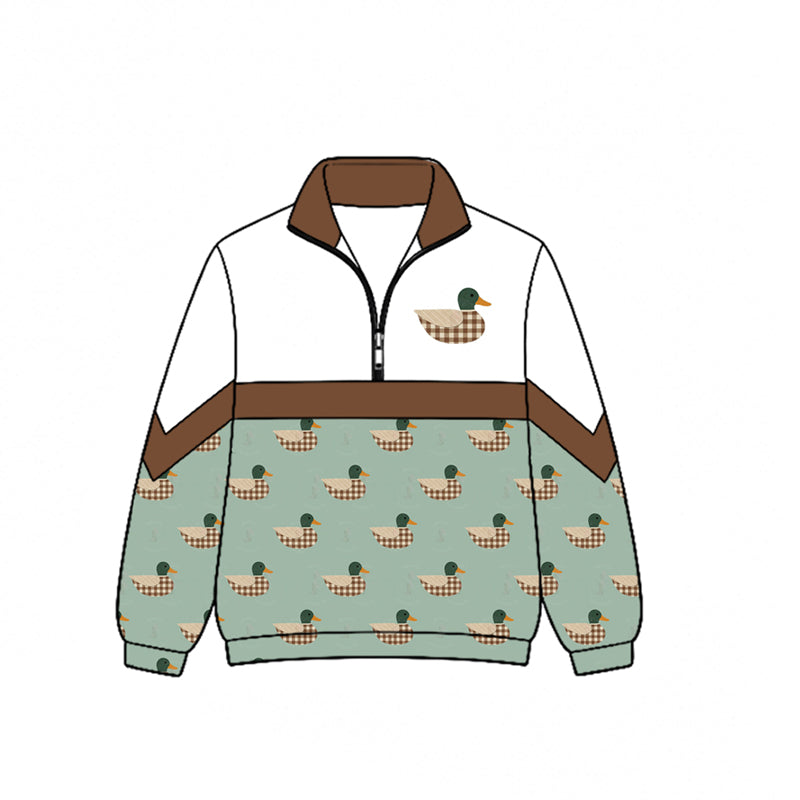 preorder BT1858 Hunting Mallard Zipper Long Sleeve Boys Top