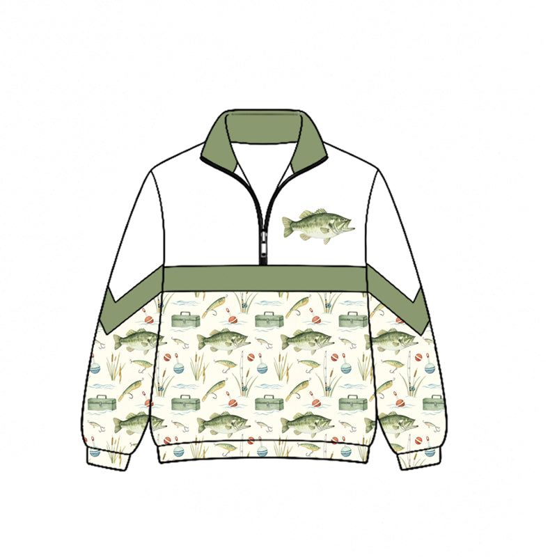 preorder BT1862 Hunting Fishing Zipper Long Sleeve Boys Top