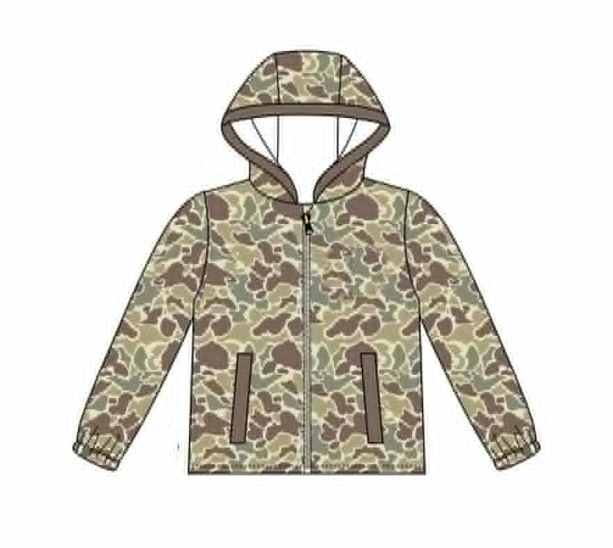 preorder BT1888 Camo Zipper Hoodie Long Sleeve Boys Coat