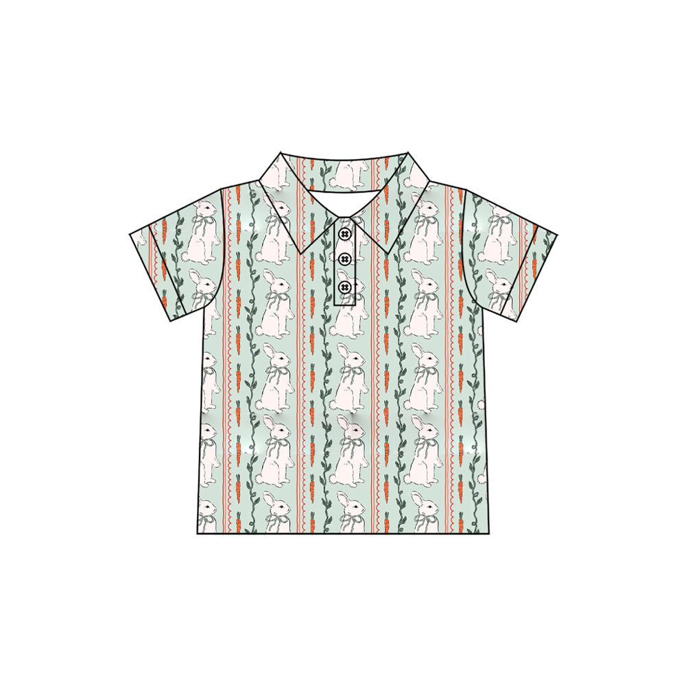 preorder BT1893 Bunny Rabbit Carrot Short Sleeve Girls Top