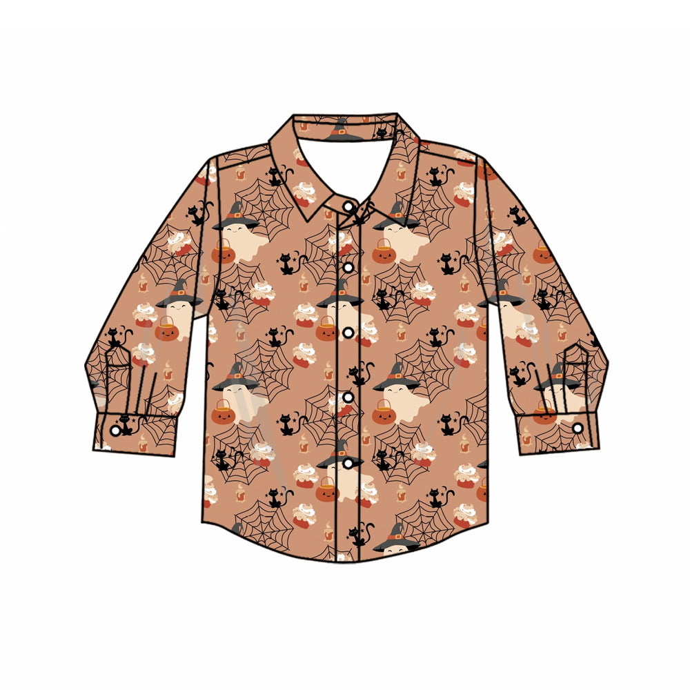 preorder BT1902 Halloween Spooky Pumpkin Long Sleeve Boys Top
