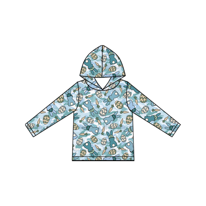 preorder BT1966 Easter Camo Bunny Rabbit Carrot Hoodie Long Sleeve Boys Top