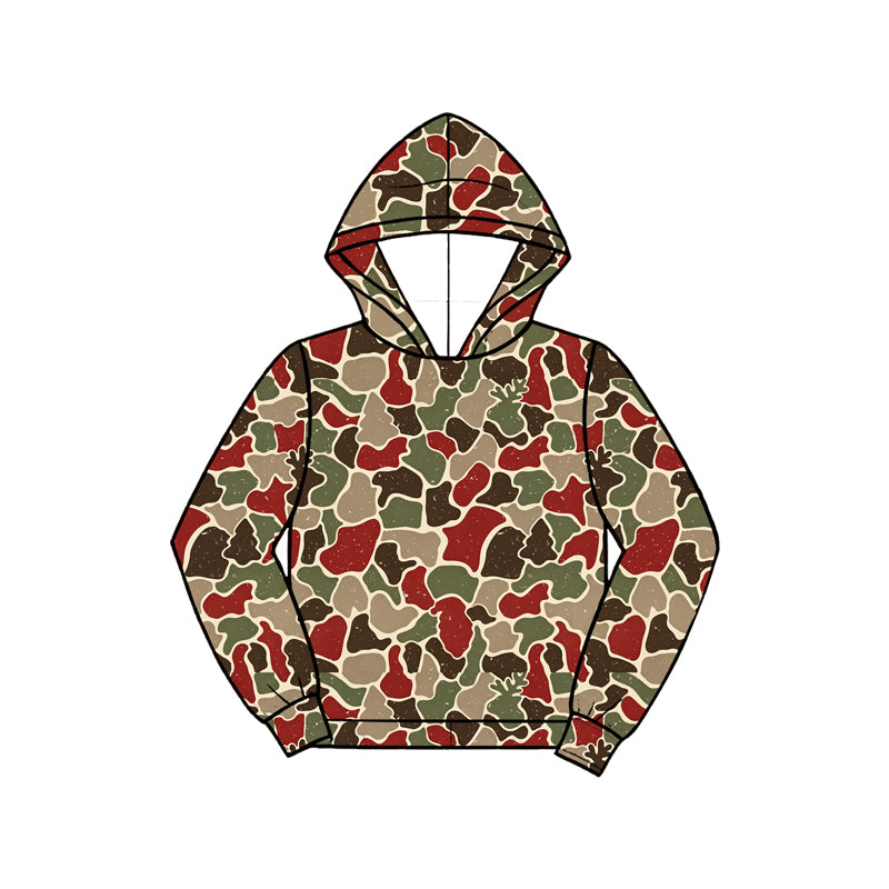 preorder BT1971 Christmas Deer Camo Hoodie Long Sleeve Boys Top