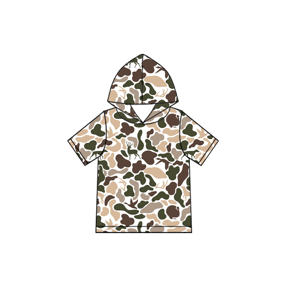 preorder BT1993 Camo Hoodie Short Sleeve Boys Top