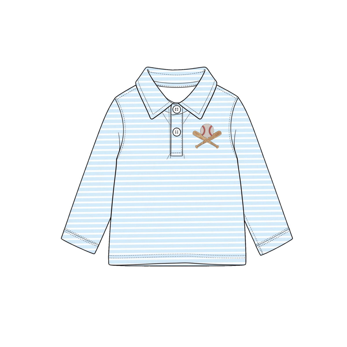 preorder BT1999 Baseball Blue Long Sleeve Boys Top