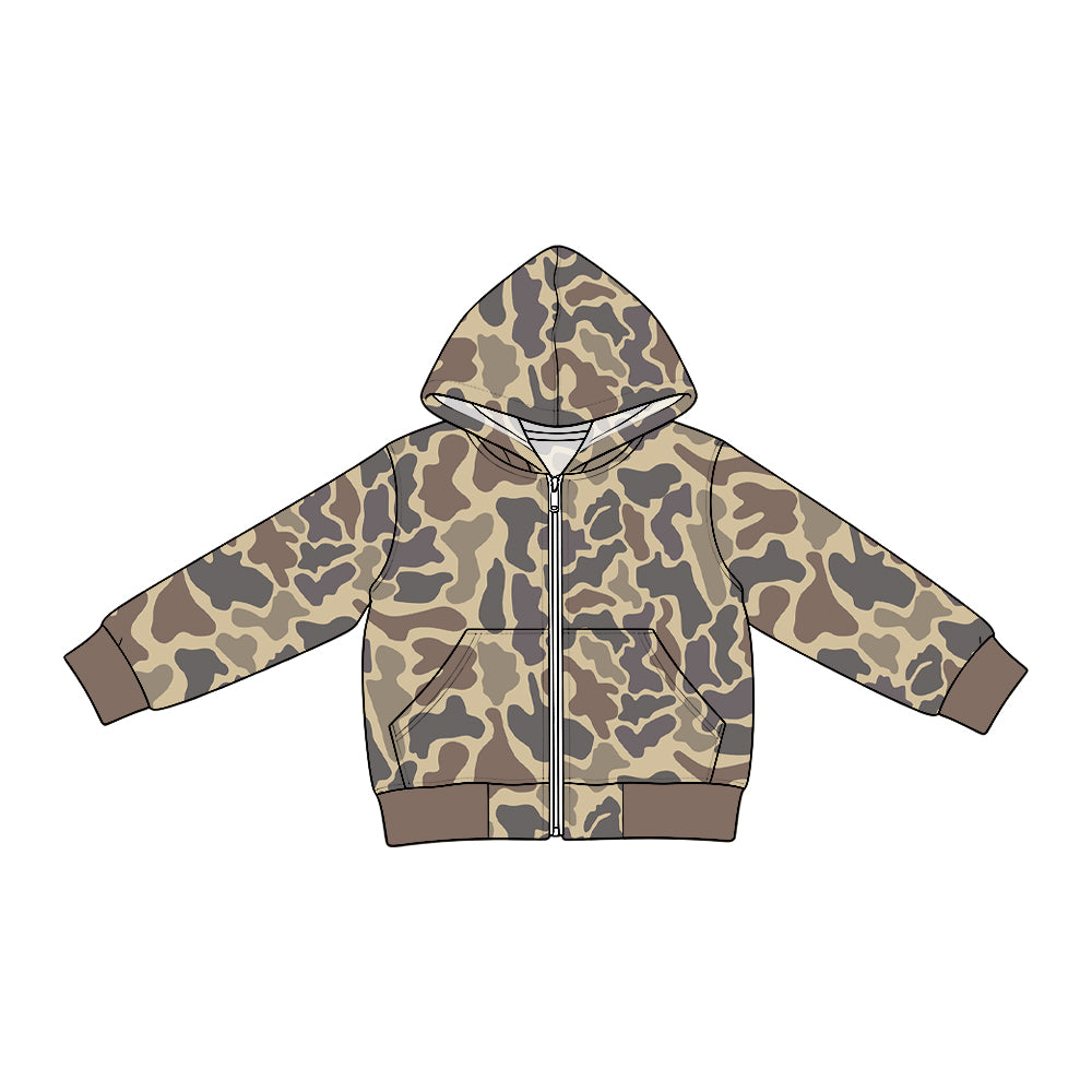 preorder BT2019 Camo Pocket Zipper Long Sleeve Boys Denim Coat