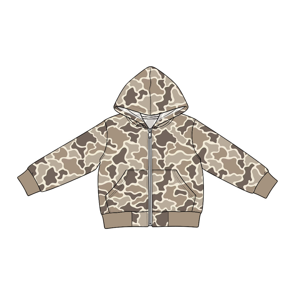 preorder BT2020 Camo Pocket Zipper Long Sleeve Boys Denim Coat