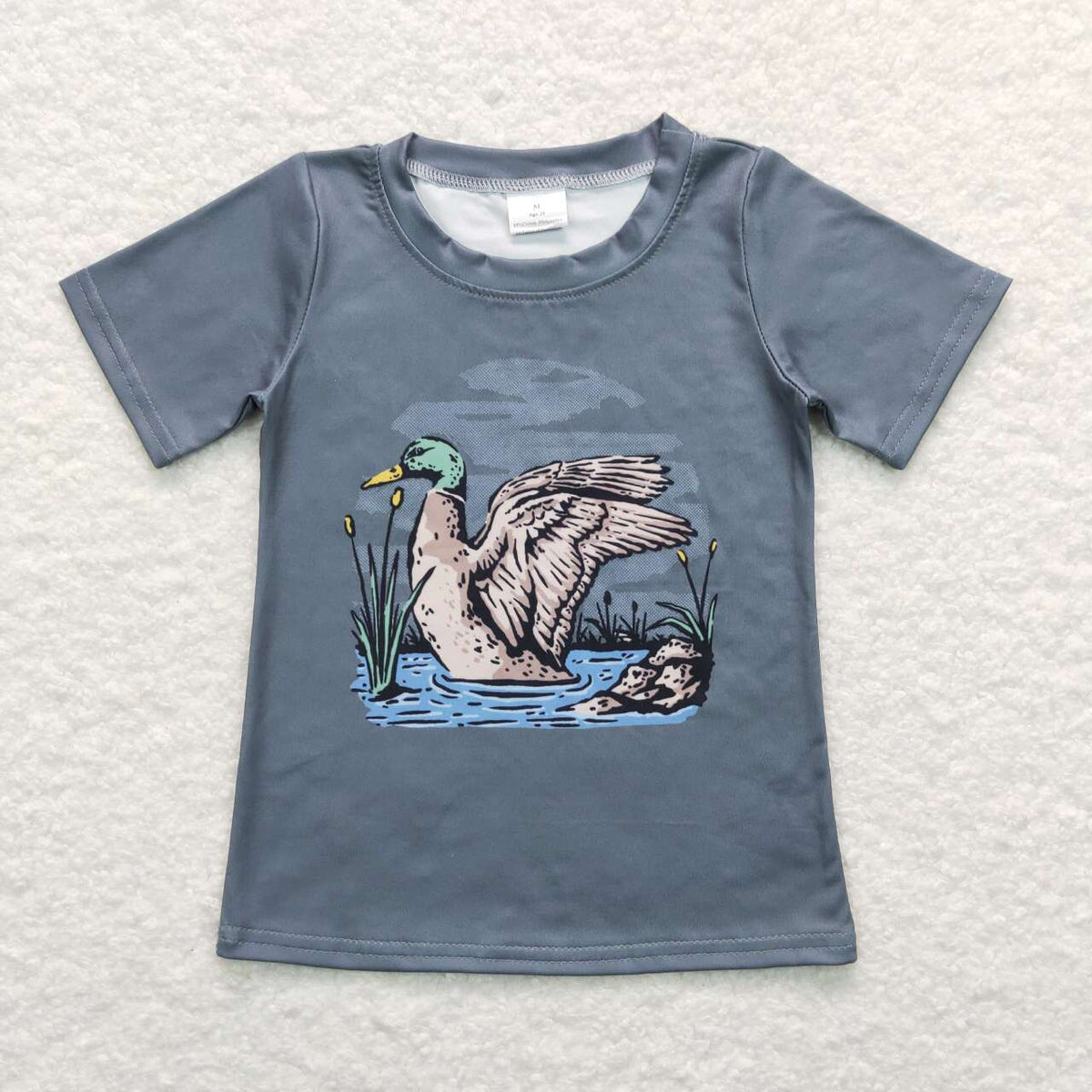 BT0508 Hunting mallard green short sleeve kids top