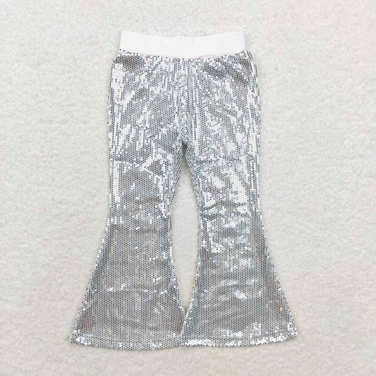 P0496 white sequin girls pants
