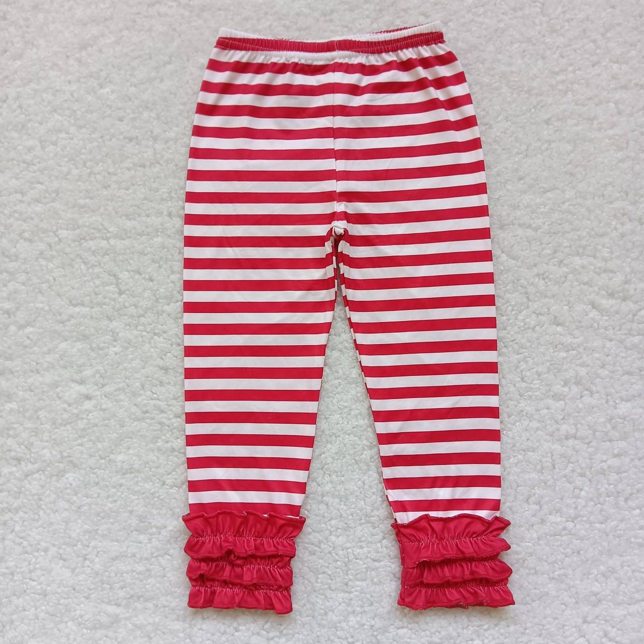 P0176 Christmas Red Strip Girls Pants