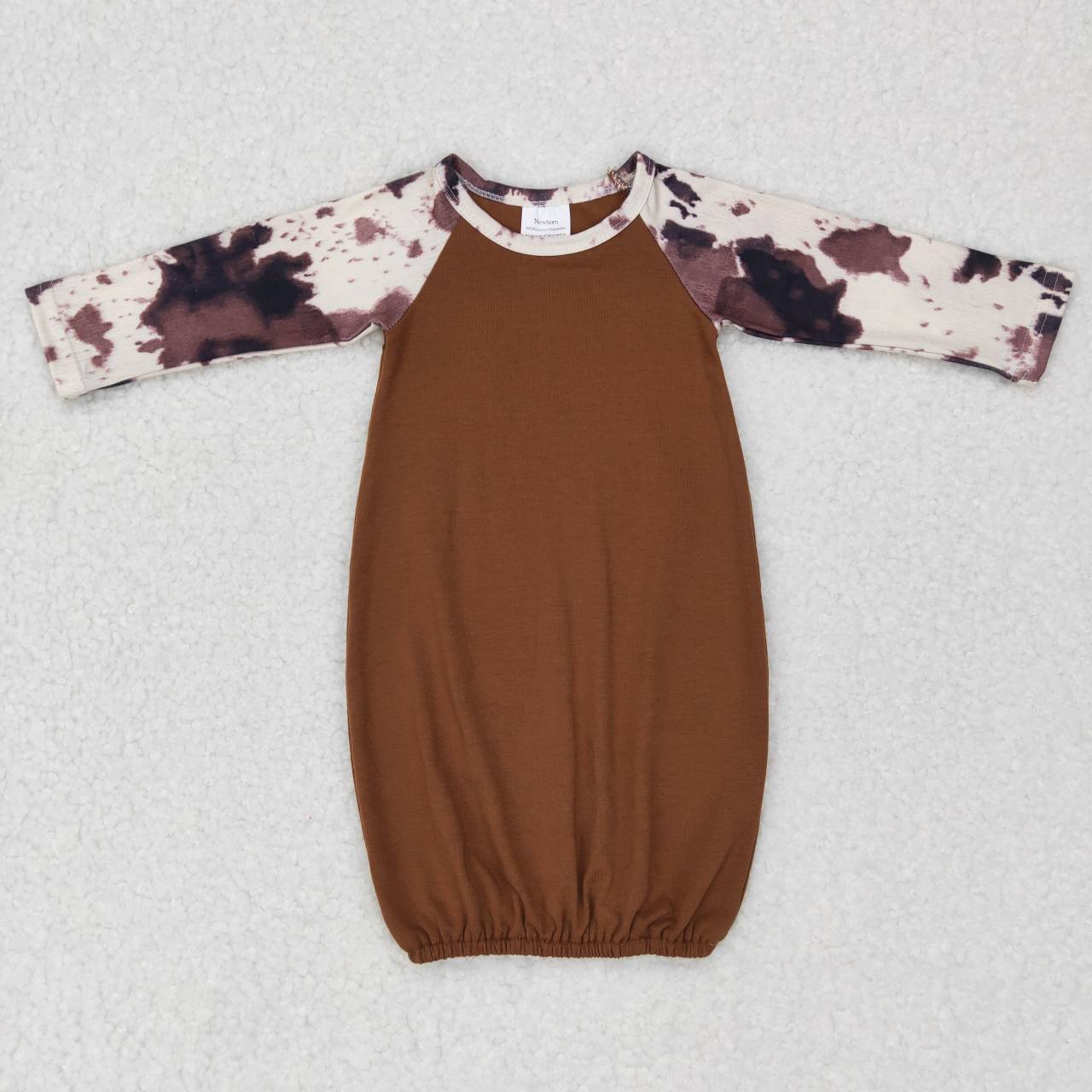 NB0023 Ink pattern brown long sleeve baby newborn