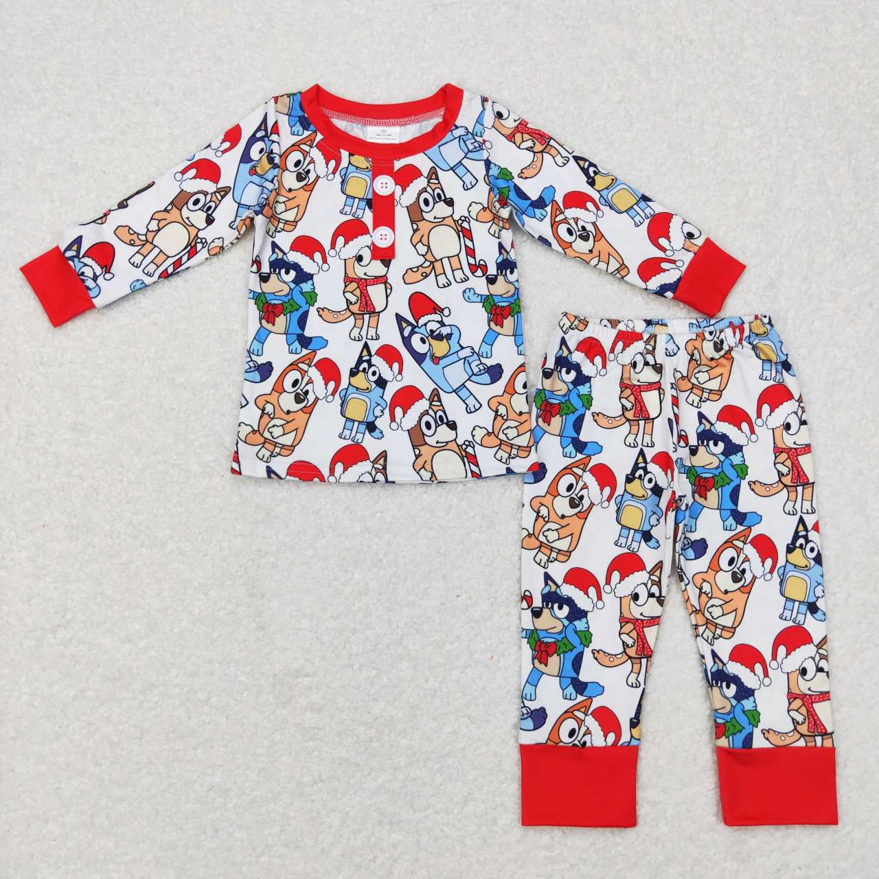 BLP0413 Christmas cartoon dog red long sleeve pants boys pajamas