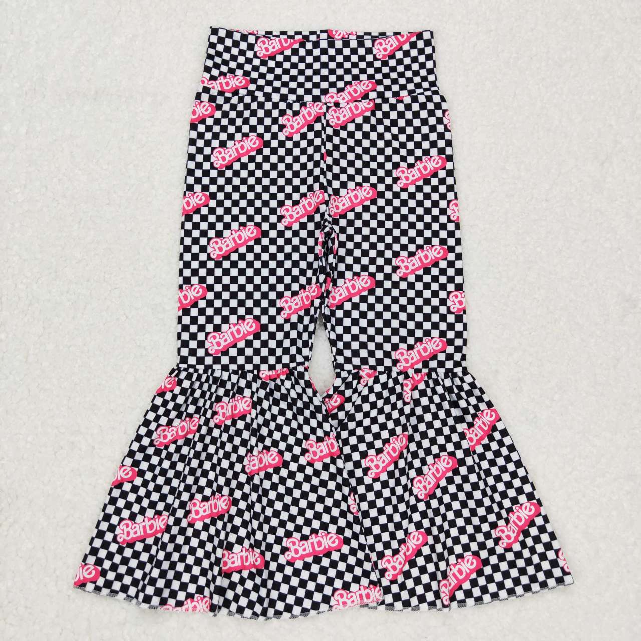 P0316 BA cartoon black plaid milk silk girls pants
