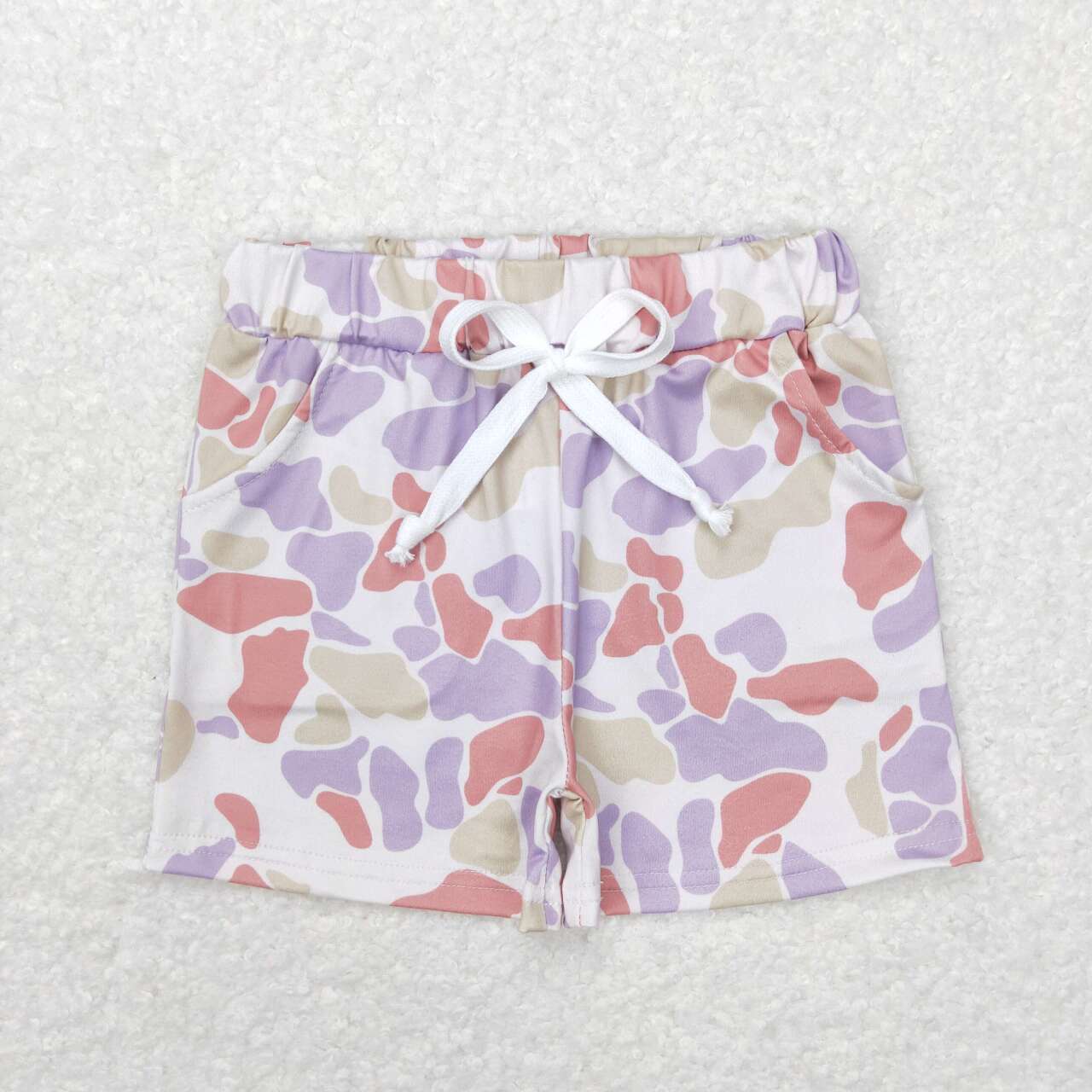 SS0142 Pink camo girls milk silk shorts