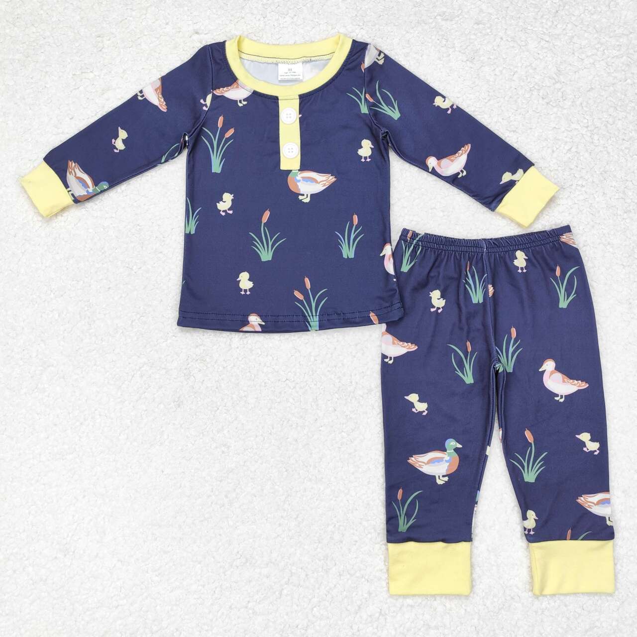 BLP0500 mallard duck black long sleeve pants boys pajamas