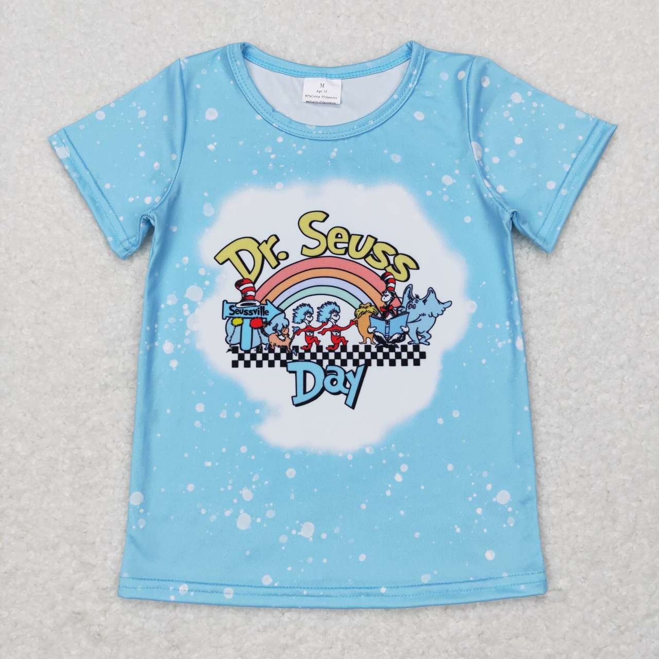 GT0365 Dr rainbow blue short sleeve girls t-shirt