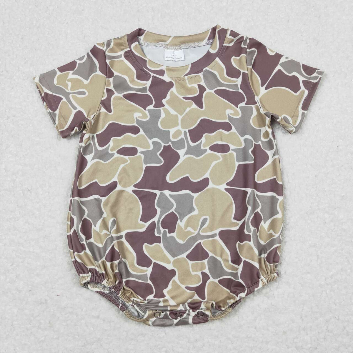 SR1252 camo short sleeve boys romper