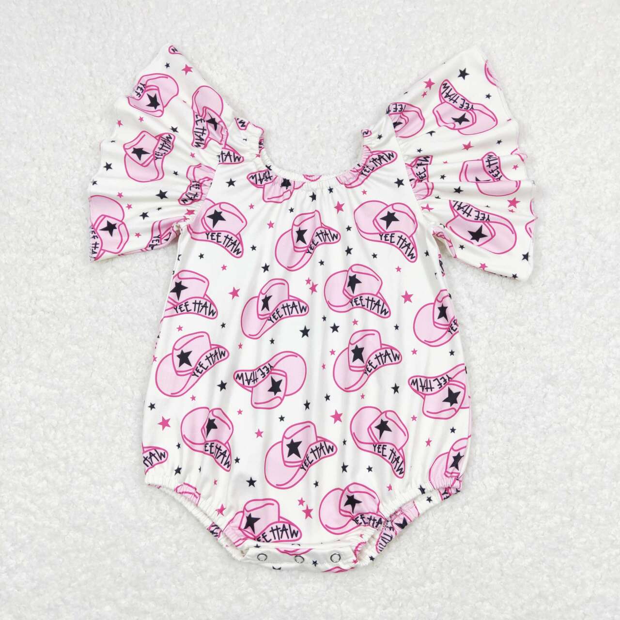 SR0709 Western hat short sleeve girls romper