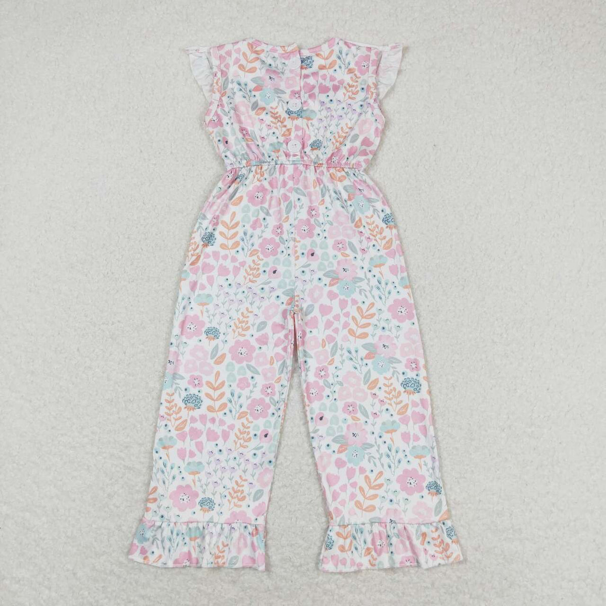 SR1139 Cartoon M colorful leopard pink girls jumpsuits