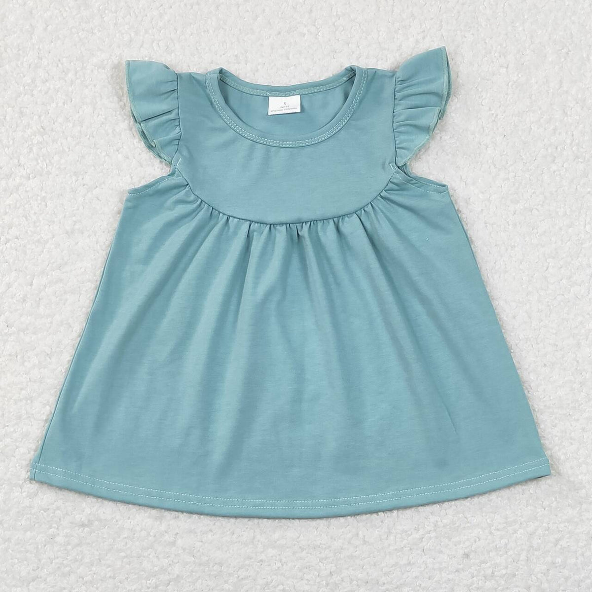 GT0460 Light Blue Flutter Sleeve Girls Top
