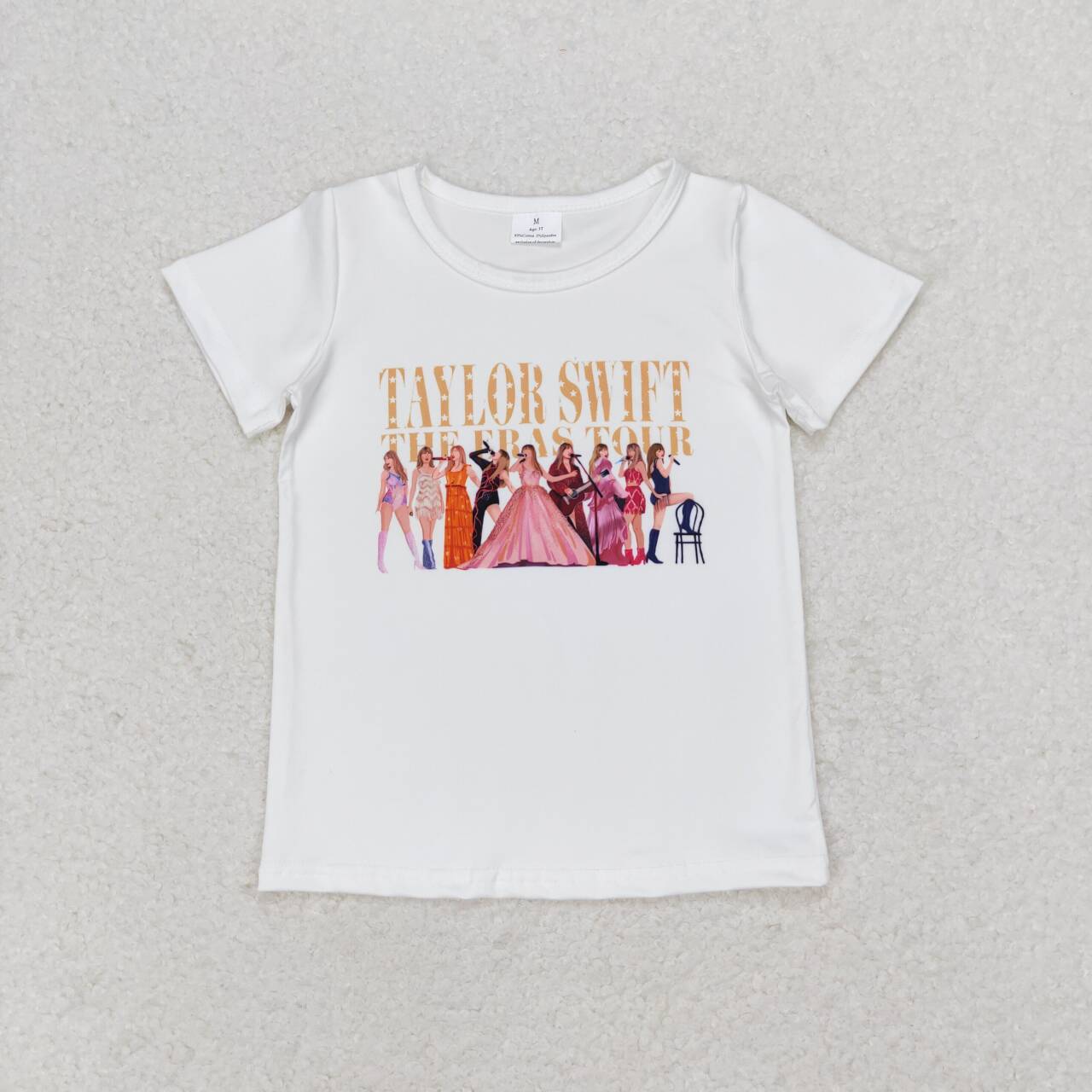 GT0532 country singer TS white short sleeve girls top
