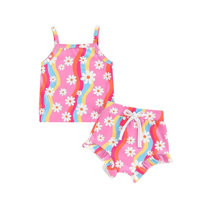 preorder GBO0382 colorful smile rainbow pink girls bummies set