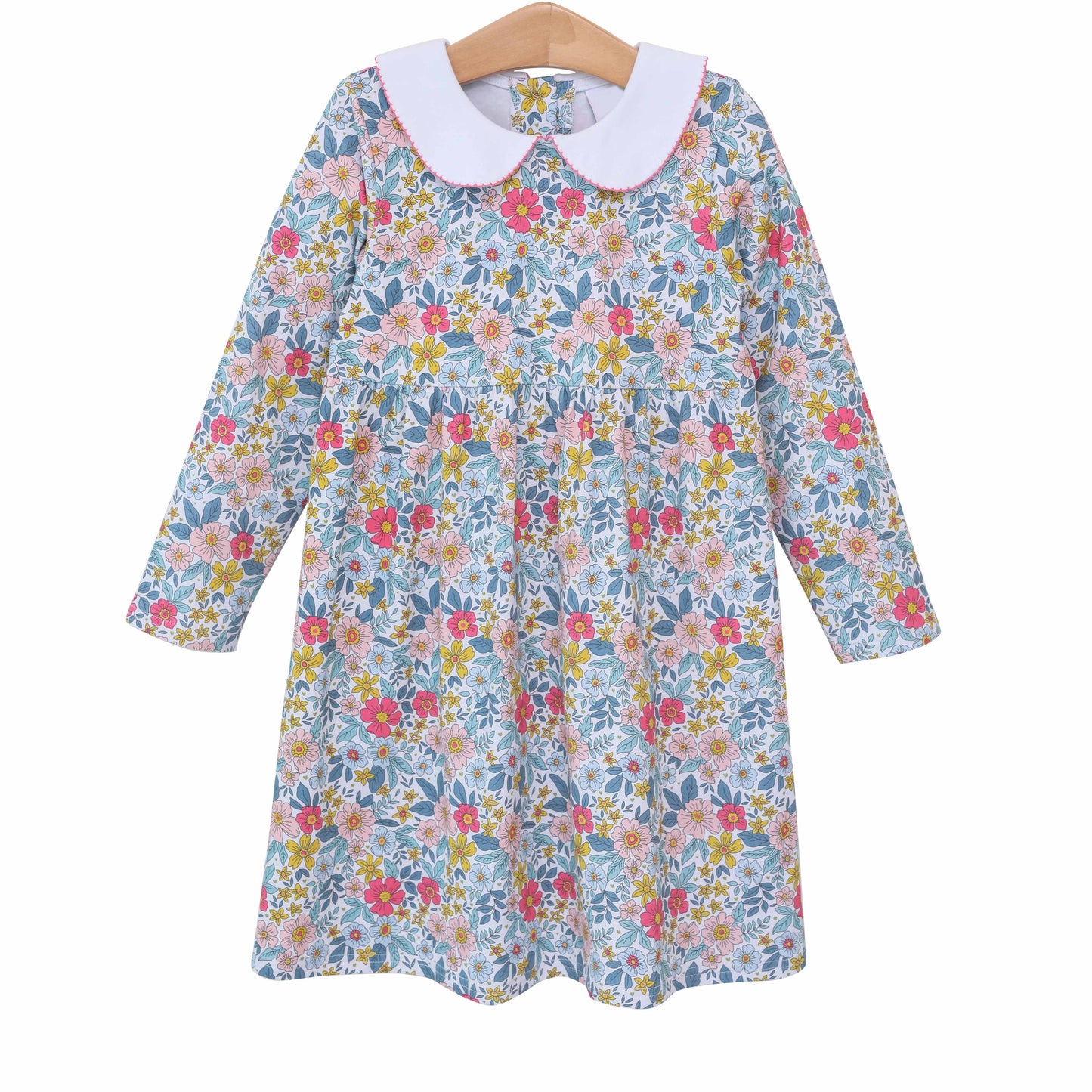 preorder GLD0514 colorful flowers long sleeve girls floral dress