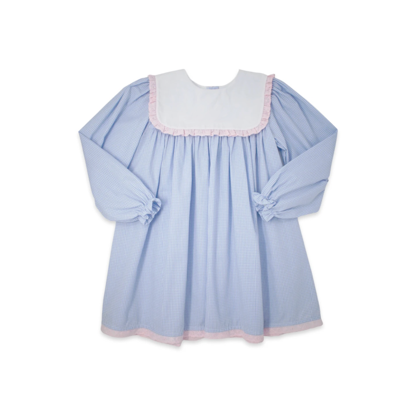 preorder GLD0516 blue long sleeve pink ruffles girls dress