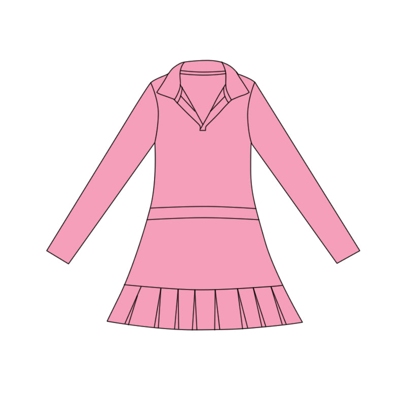 preorder GLD1441 yoga Pink skorts long sleeve girls dress