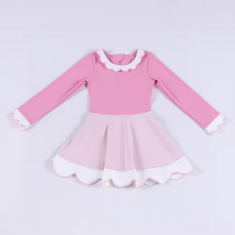 preorder GLD1522 Yoga Princess Pink Long Sleeve Girls Dress