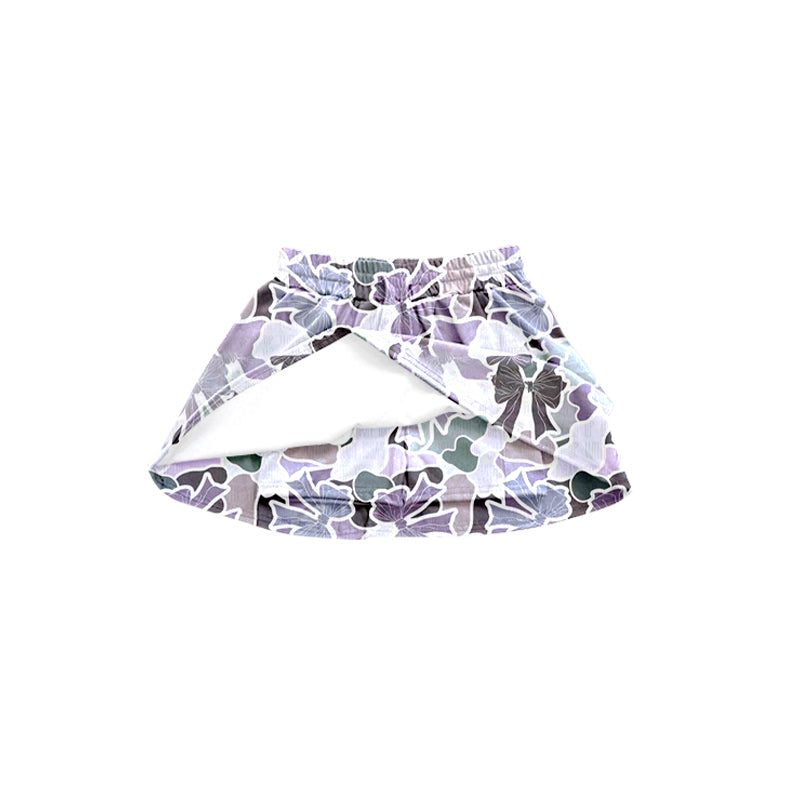 preorder GLK0059 Hunting Purple Camo Bows Girls Skirt With Shorts