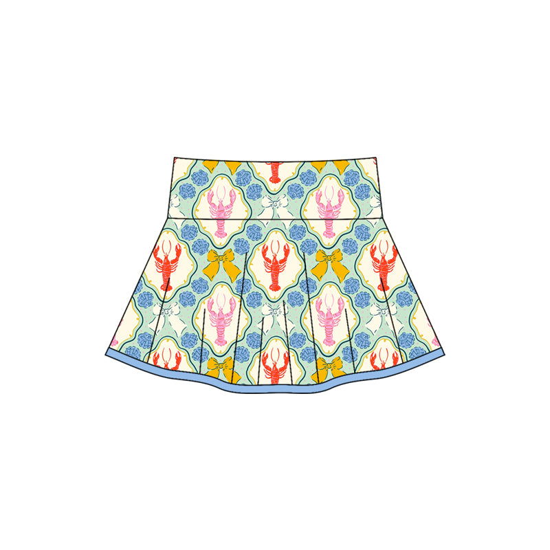 preorder GLD0102 yoga colorful crayfish bows green girls skirt shorts