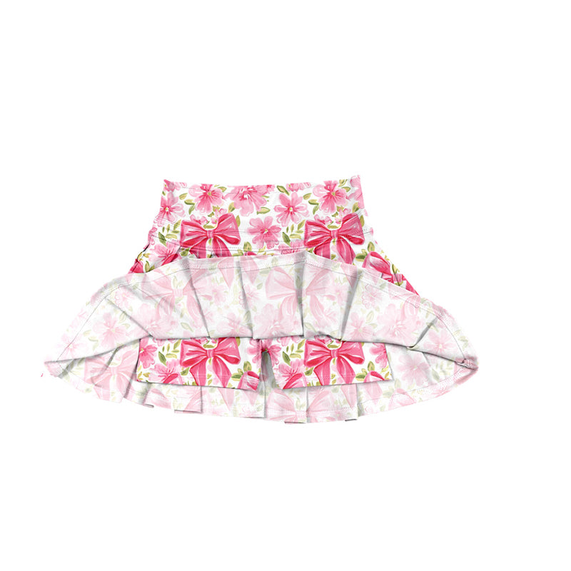 preorder GLK0121 yoga pink bows flowers girls skirt skorts