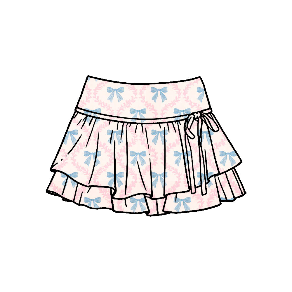preorder GLK0243 Yoga Blue Bows Skorts Girls Skirts
