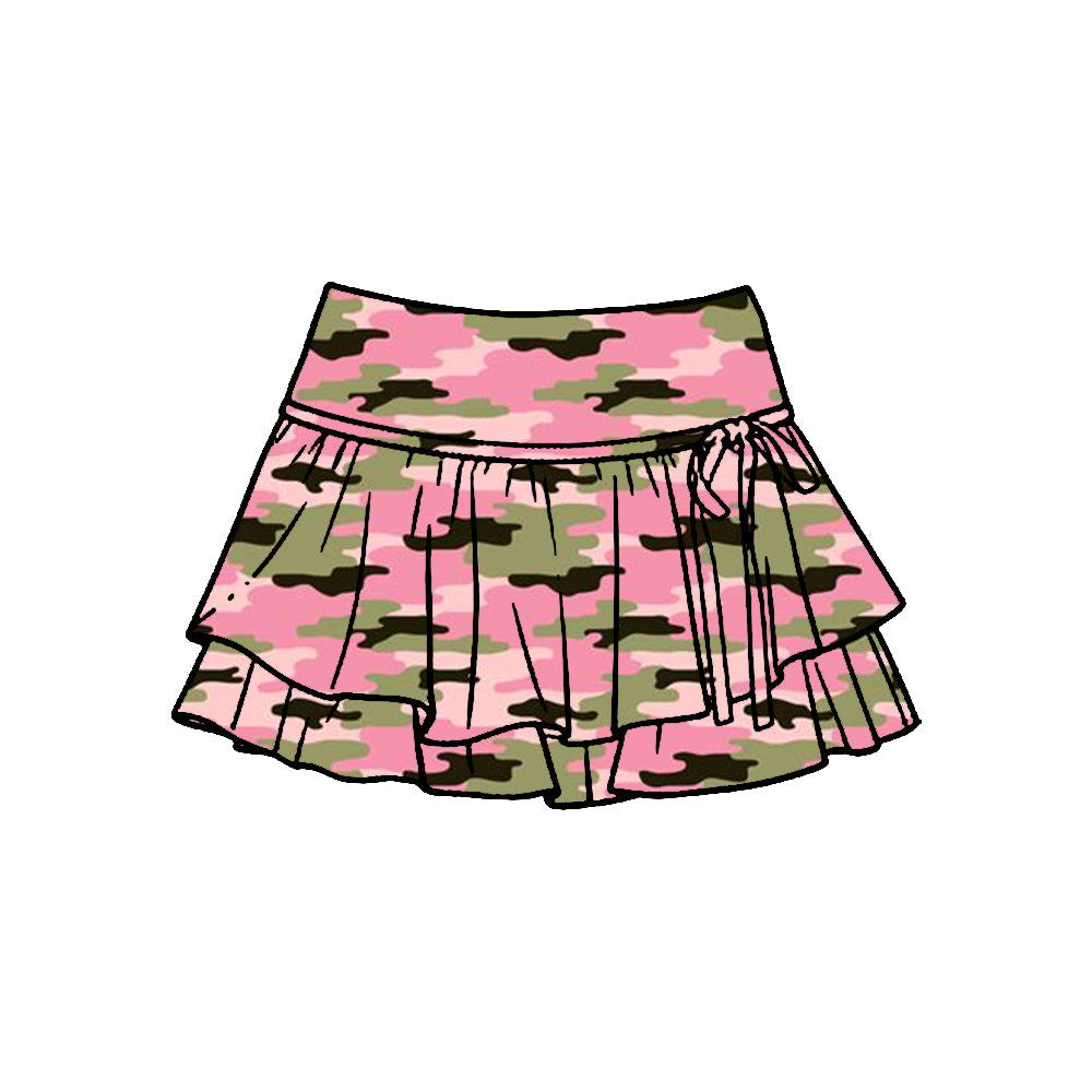 preorder GLK0251 Yoga Pink Camo Skorts Girls Skirts